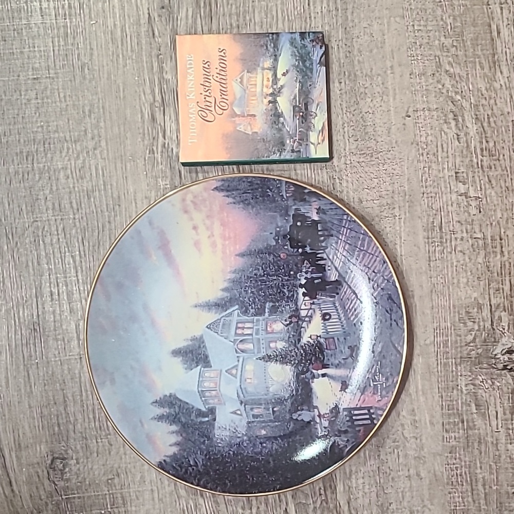 Thomas Kinkade Magic of Christmas Collector Plate Art with book